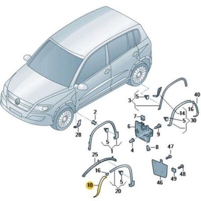 Radabdeckung rechts vorn VW Tiguan 5N0854970G 9B9