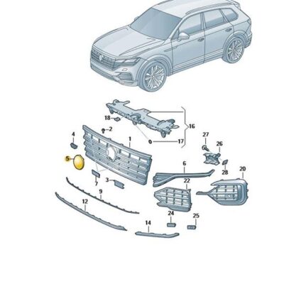 VW Emblem Kühlergrill vorn VW Touareg 760853601E DPJ