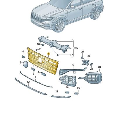 Kühlergrill Frontgrill VW Touareg 760853651K RYP