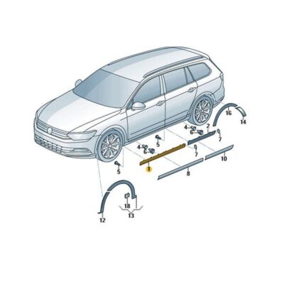 Abdeckung Tür links vorn VW Passat 3G0854899E MI1