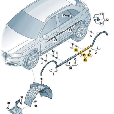 Abdeckung für Tür links hinten Audi Q3 8U0853969R GRU