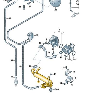 Agr Kühler Abgaskühler Regelklappe VW T5 070131512F