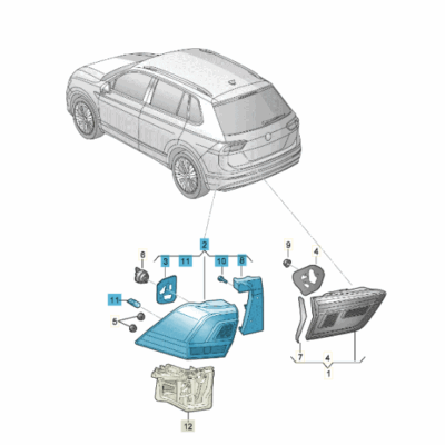 LED Schlussleuchte Rückleuchte Rücklicht rechts VW Tiguan 5NA945096E
