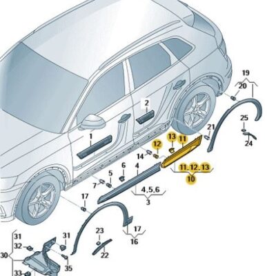 Abdeckung für Tür links hinten Audi Q5 80A853969 4W3