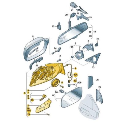Außenspiegelgehäuse Außenspiegel rechts Audi A3 8P1858532GB01C