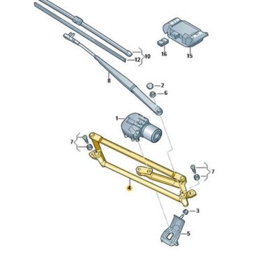 Scheibenwischeraufnahme Wischergestänge Seat Leon 1P0955601A