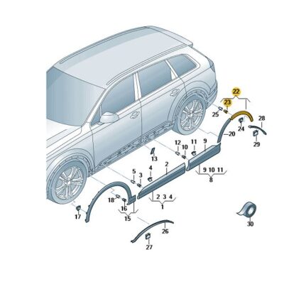 Radabdeckung links hinten Audi Q7 4M0853817H GRU