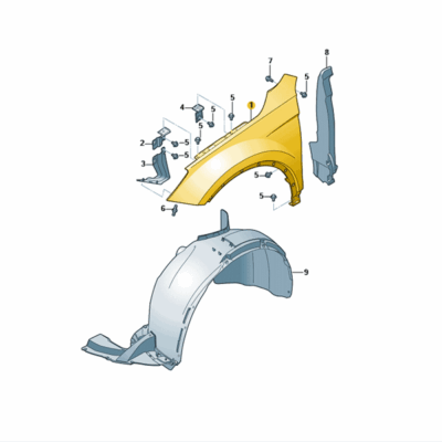 Kotflügel vorn rechts unlackiert Seat Tarraco 5FJ821106