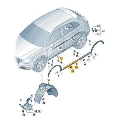 Abdeckung für Tür links vorn Audi Q3 8U0853959P GRU