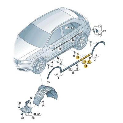 Abdeckung für Tür links hinten Audi Q3 8U0853969P GRU