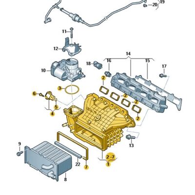 Saugrohr Oberteil Audi Seat Skoda VW 03C129709BD
