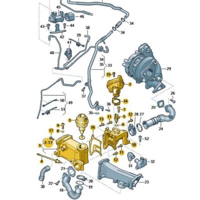 Kühler AGR Ventil Abgasrückführung Audi A4 A5 A6 A7 Q5 Q7 059131515FP