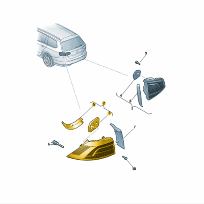 Schlussleuchte Rückleuchte Rücklicht links schwarz Skoda Superb 3V9945207B