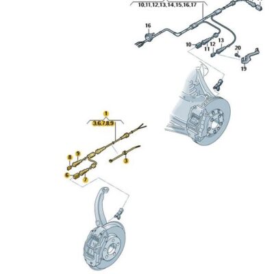Leitungssatz Kabelbaum ABS Sensor rechts Audi A4 A5 8W0972252