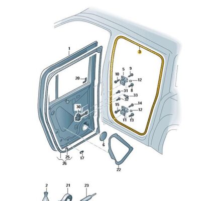 Türdichtung Dichtung Tür hinten innen VW Amarok 2H7839911G 9B9