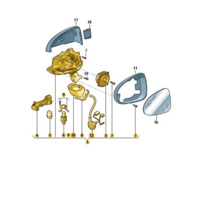 Außenspiegelgehäuse Außenspiegel rechts VW Touareg 7P6857508L 9B9