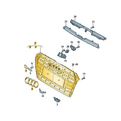 Kühlergrill Frontgrill dark chrom matt Audi A5 8W6853651R FUQ