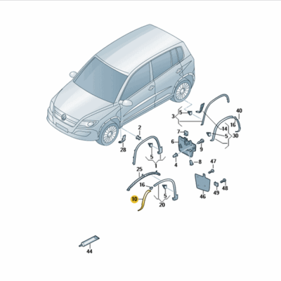 Radabdeckung rechts vorn VW Tiguan 5N0854970F 9B9