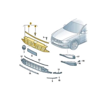 Kühlergrill Frontgrill schwarz VW Passat 3G0853651DEBKZ