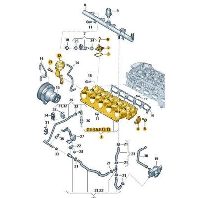Saugrohr Unterteil Audi A3 07K133202C