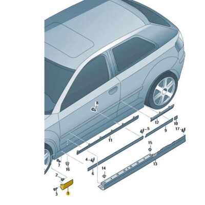 Kappe Bogenverkleidung grundiert Audi RS3 8P0853579A GRU