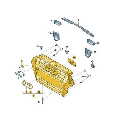 Kühlergrill Frontgrill schwarz-matt Audi A3 8V5853651 CKA
