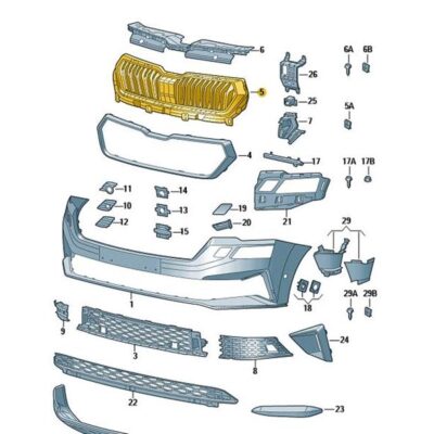 Gitter Grill jet black Skoda Karoq 57A853653G ZD4