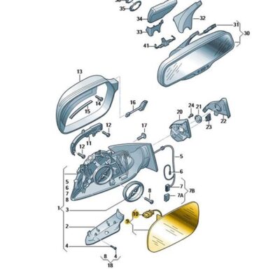 Spiegelglas Außenspiegel Glas rechts A3 A4 A5 8F0857536H