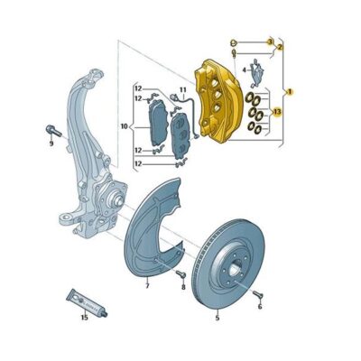 Festsattel ohne Bremsbeläge links Audi Seat Skoda VW 4M0615107BK
