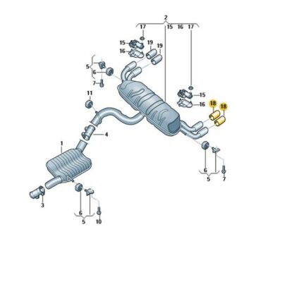 1 Stück Blende für Abgasendrohr links VW Golf 5G0253825D