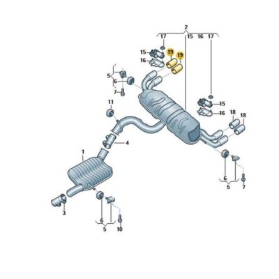 1 Stück Blende für Abgasendrohr rechts VW Golf 5G0253826
