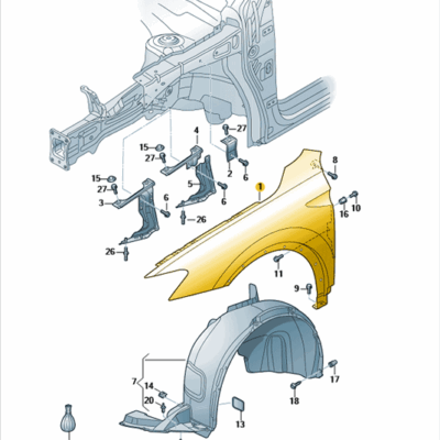 Kotflügel vorn links unlackiert VW Tiguan 5NA821105F
