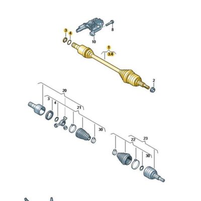 Gelenkwelle mit Gleichlaufgelenken rechts VW Crafter 2N0407272AB