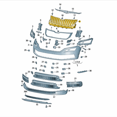 Gitter Grill satinschwarz Skoda Kodiaq 565853653A 9B9