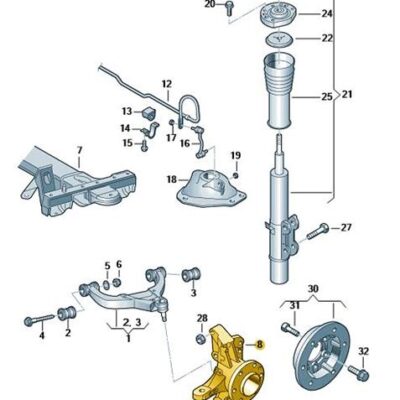 Achsschenkel mit Radnabe links VW Crafter 2E0407303Q