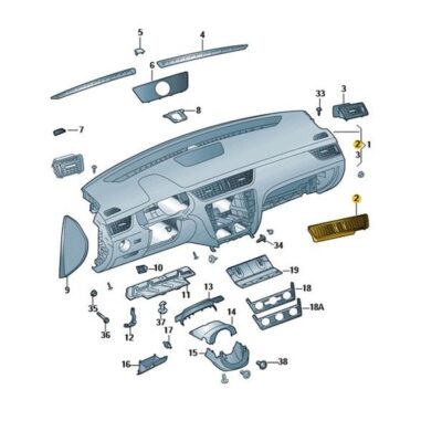 Luftdüse mitte Luftausströmer Cockpit Skoda Octavia 5E0820951C ZLL