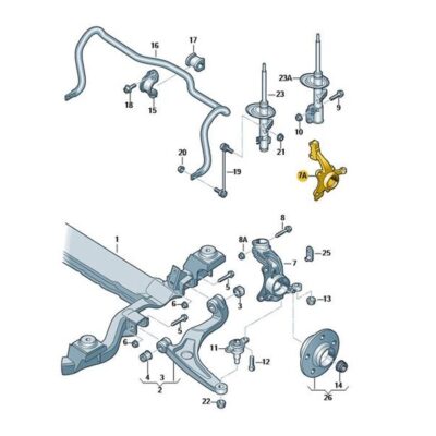 Radlagergehäuse Radlager links VW T5 T6 7H8407257C