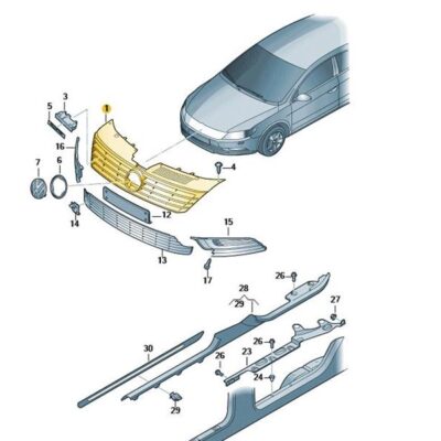 Kühlergrill Grill schwarz VW CC 3C8853651ABZLL