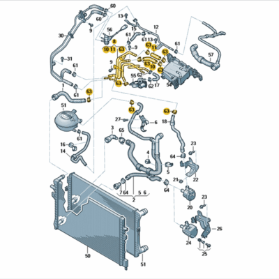Kühlmittelrohr Kühlmittelleitung Kühlung Audi VW 04L121064AF