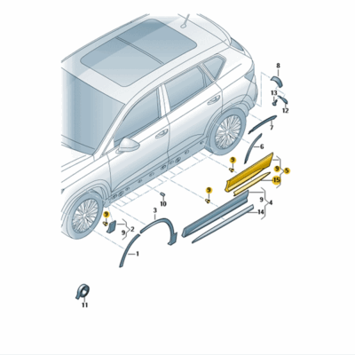 Abdeckung für Tür rechts hinten Seat Ateca 575853970J GRU