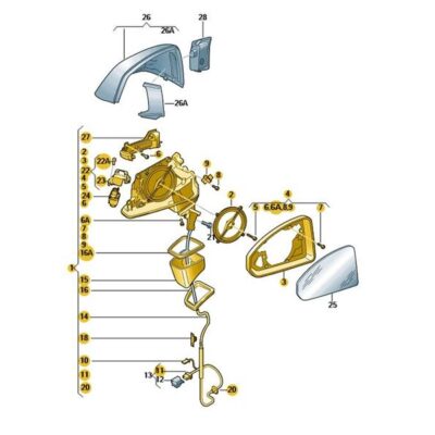 Außenspiegelaufnahme rechts Audi Q5 80B857410C 9B9