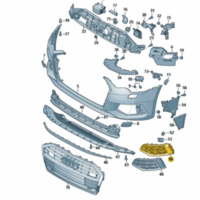 Lüftführungsgitter Grill links satinschwarz Audi A6 4K0807647D T94