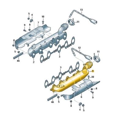 Abgaskrümmer links VW Touareg 07Z253033AA