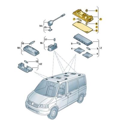 Innenleuchte Leuchte VW T5 T6 7H5947105F Y20