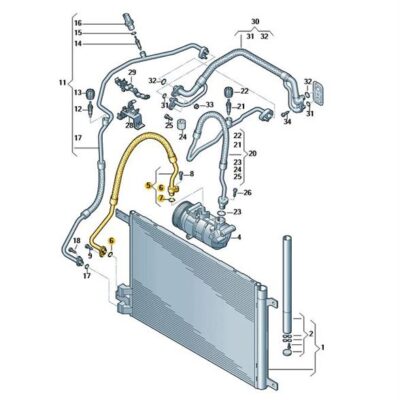 Klimaleitung Audi Q3 Skoda Kodiaq Taracco VW Tiguan 5QF816721J