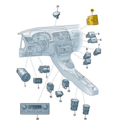 Schlüsselschalter Deaktivierung Skoda Fabia Roomster 5J0919237A 9B9