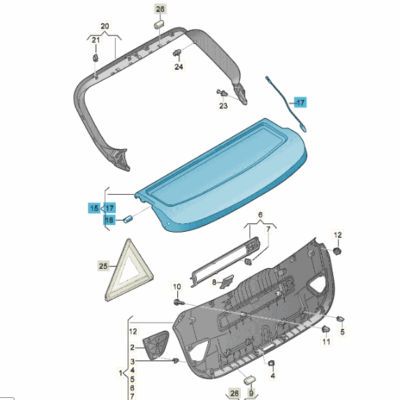 Deckel für Kofferraumabdeckung Audi A3 RS3 8V4867769B RY9
