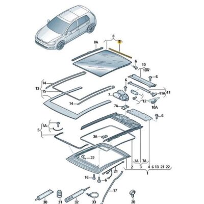 Dichtung Glasdeckel Schiebedach hinten VW Golf Polo 5G6877297A
