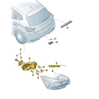 Schlussleuchte Rückleuchte Rücklicht links Seat Ibiza 6F0945095H