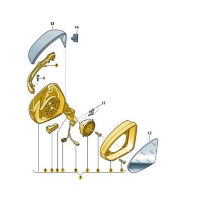 Außenspiegelgehäuse Außenspiegel rechts VW Touran 5TB857508 9B9